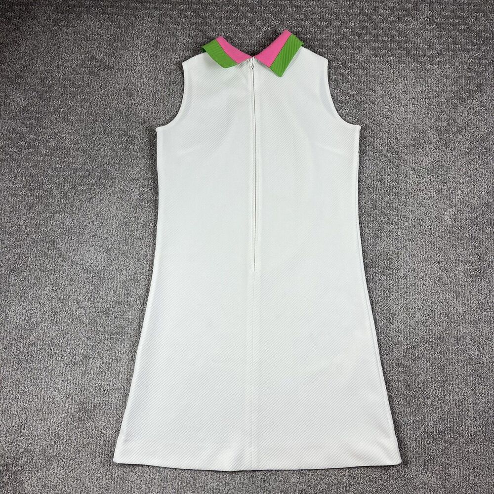 Vintage Polo Dress Womens Medium White 60s Retro Mod Preppy Golf Tennis Casual - Picture 2 of 4